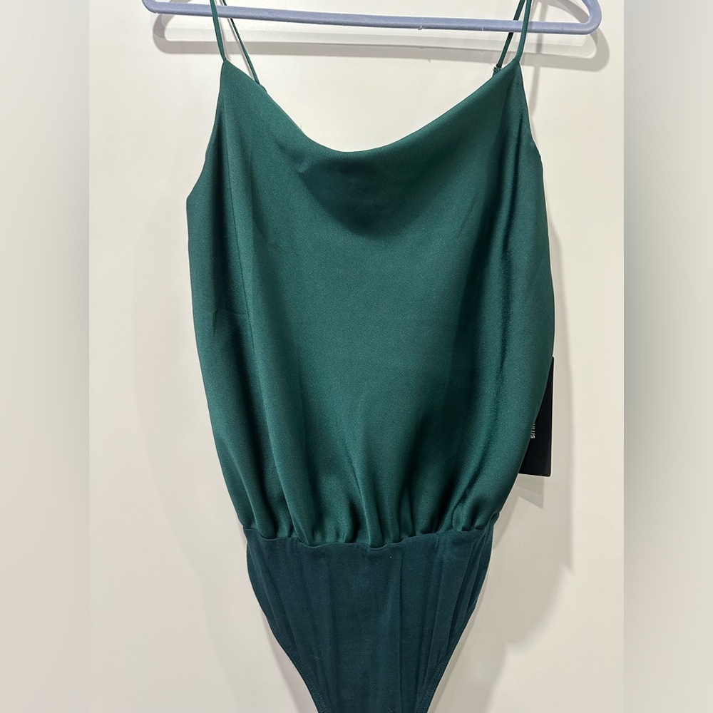 Lulu’s silk bodysuit tank olive green